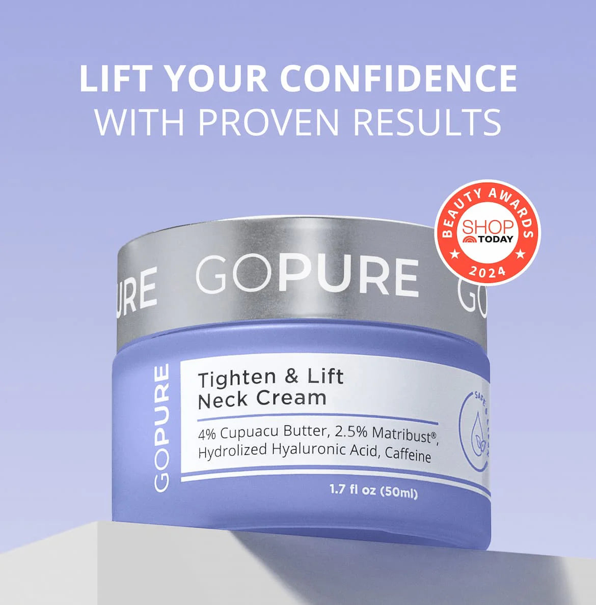 goPure Neck Tightening & Firming Cream | Anti-Aging Neck Cream for Tightening and Wrinkles for an Even Skin Tone and Neck Lift - With Pro-Active Firming Complex 1.7 oz